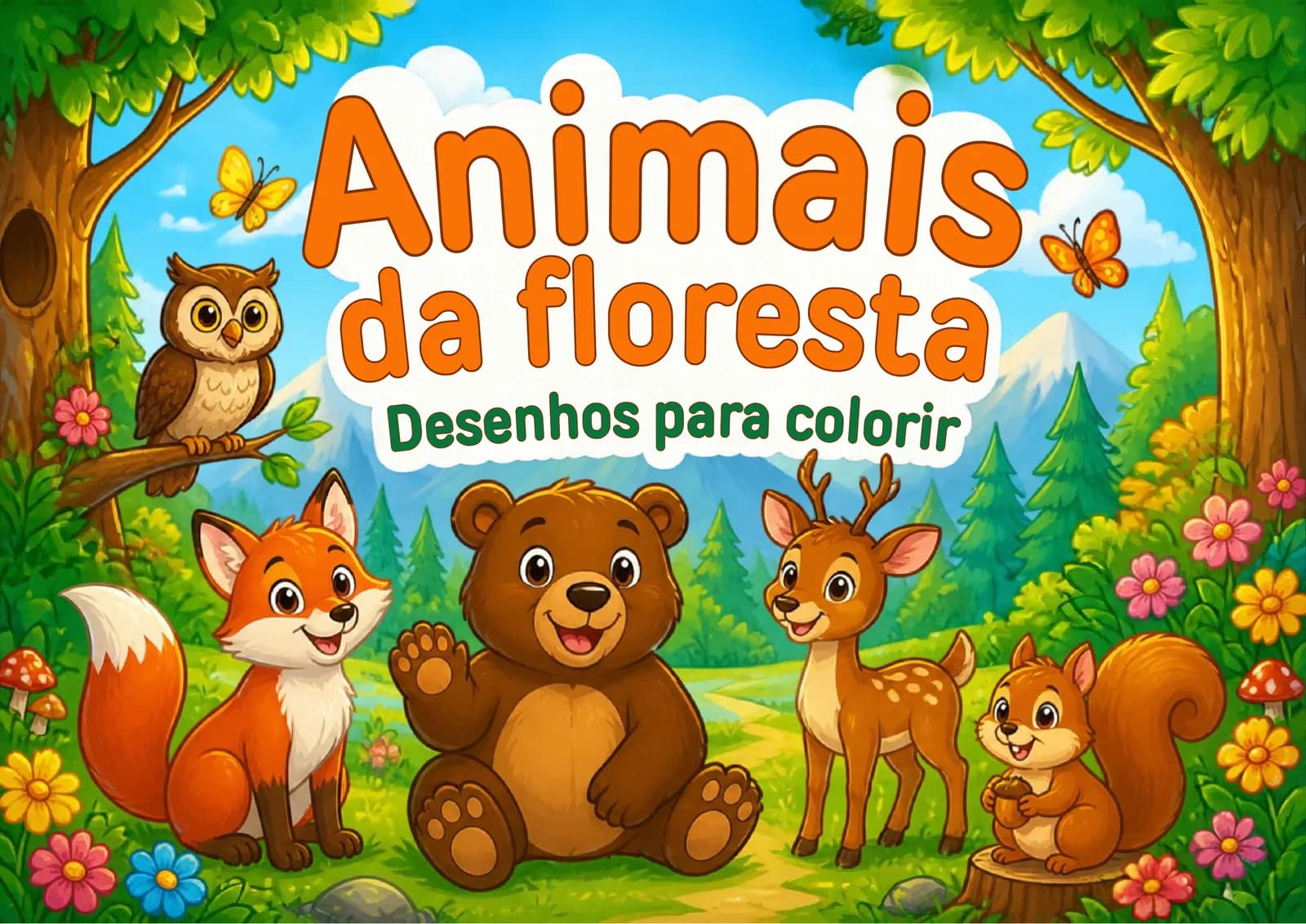 Capa do livro Animais da Floresta: Desenhos para Colorir